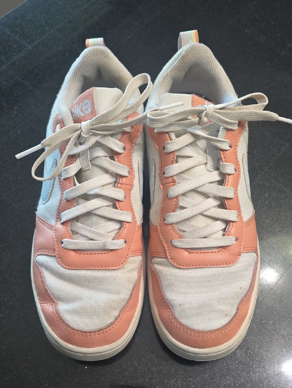 NIKE Light Pink and White Casual Lace-Up Sneakers